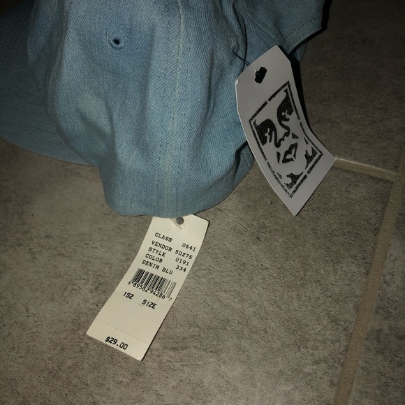 NEW NWT Men’s Obey Worldwide Blue Denim Hat OSFA - Picture 3 of 5